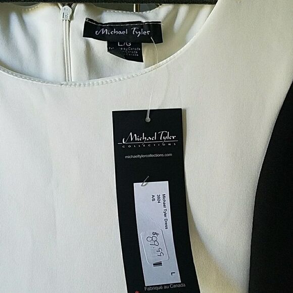 Michael Tyler black and white dress SZ L NWT - Picture 4 of 7